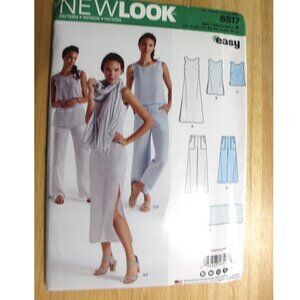 UNCUT New Look 6517 sewing pattern for DRESS TANK TOP PANTS size 10-22 from 2017